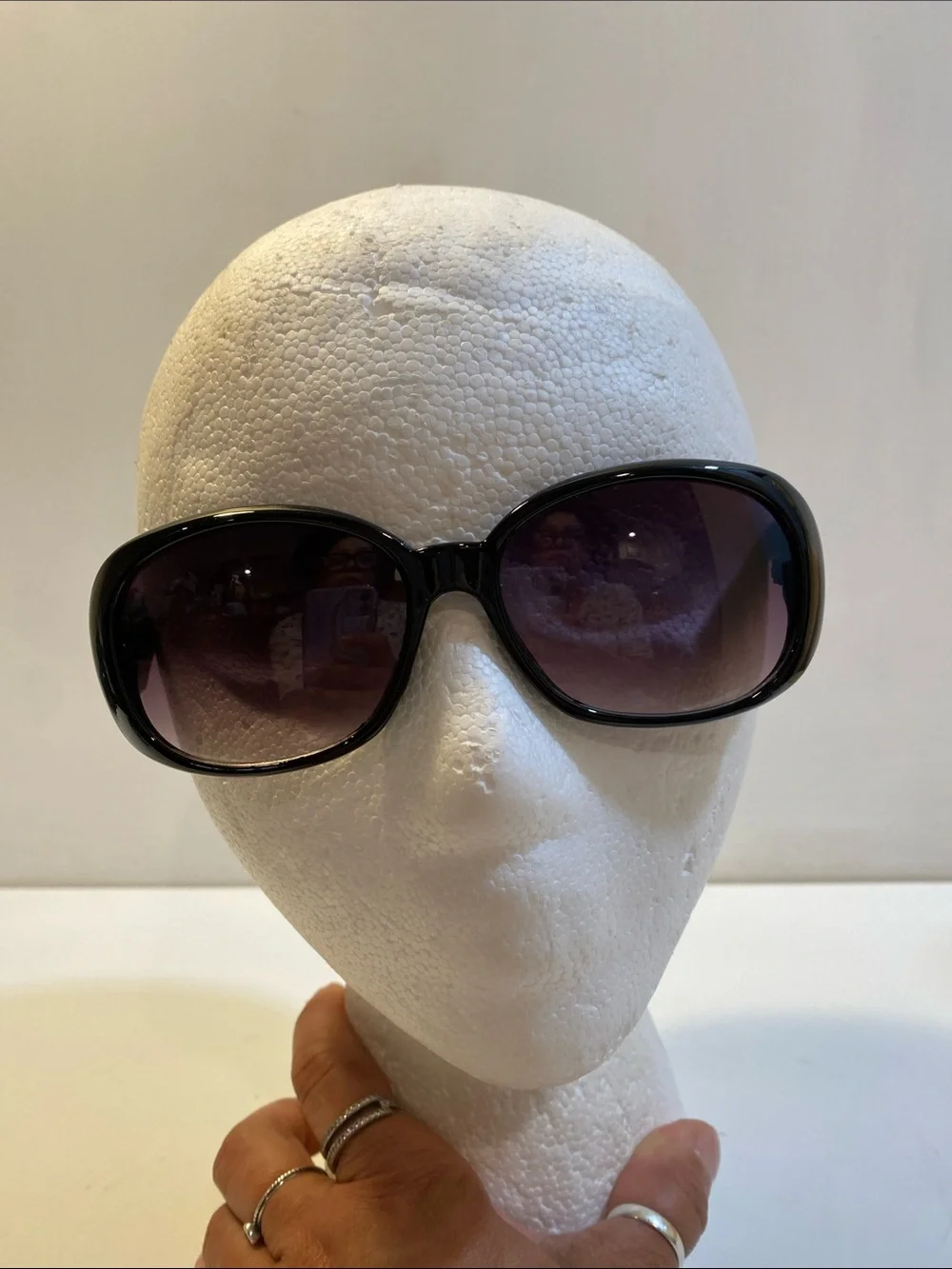 Women's Black Floral Accent Sunglasses